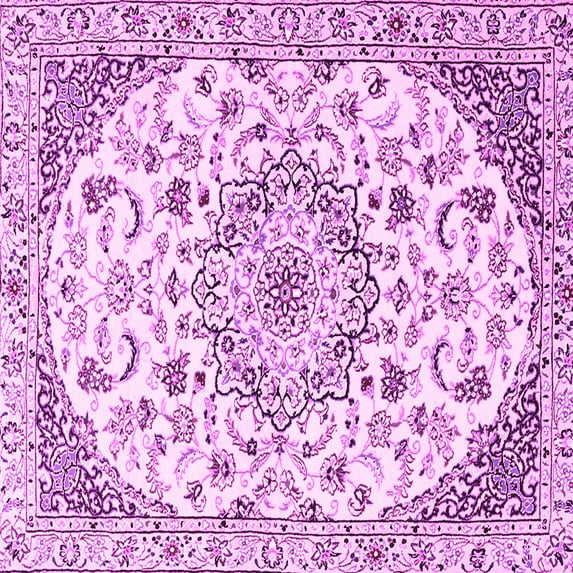 Ahgly Company Indoor Square Medallion Pink Traditional Area Rugs, 3' Square