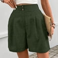 thumbnail image 6 of Womens Linen Shorts High Waist Casual Wide Leg Button Shorts Pull on Baggy Pleated Shorts with Pockets Comfy Beach Vacation Clothes, 6 of 7