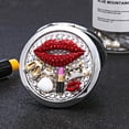 thumbnail image 1 of Amanman Miroir de Poche pour Femmes 1x/2x Miroir Compact pour Sacs à Main Fait à la Main Petit Miroir Rond Mini Miroir Miroir de Maquillage de Voyage pour Fille (Lèvres Rouges), 1 of 7