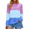 thumbnail image 1 of Women Long Sleeve Crew Neck Gradient Sweatshirt Top, 1 of 10