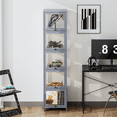 thumbnail image 3 of Magshion Modern 68" 5-Tier Transparent Display Cabinet with Flip Up Door, Floor Standing Showcase Bookshelf, Curio Cabinet Collection Display Case for Home Living Room Bedroom Office, Gray, 3 of 10
