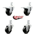 thumbnail image 2 of 3.5 Inch Hard Rubber Swivel 3/4 Inch Square Stem Caster Set 2 Total Lock Brakes, 2 of 2