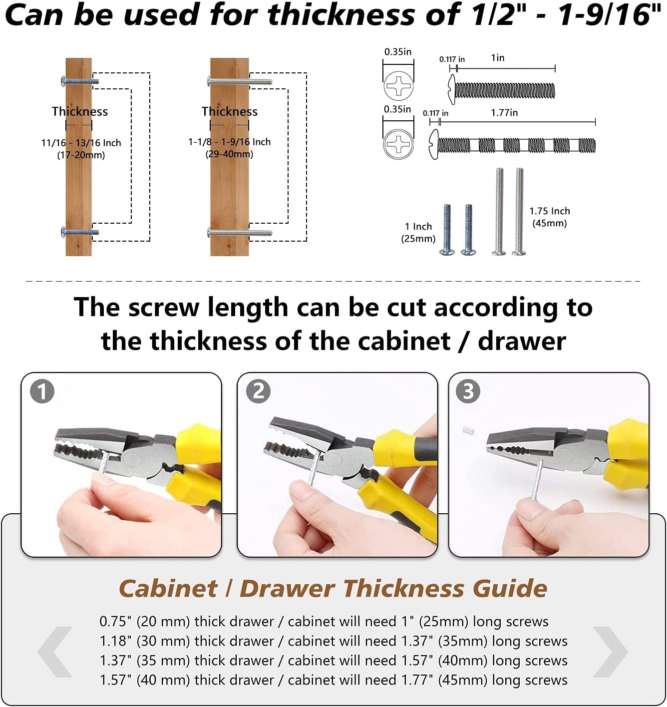 10 Pack 3.7" Kitchen Cabinet Handles Black Cabinet Pulls