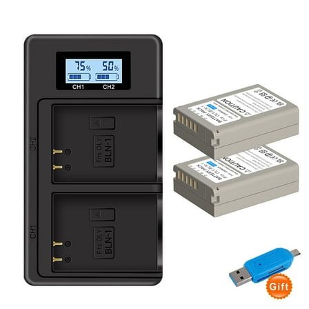 Digital Camera Battery Charger BLN-1 BLN 1 PS-BLN1 Battery with Dual USB charger for Olympus OM-D E-M1 E-M5 Mark II PEN-F E-P5 EM1 EM5 PENF EP5