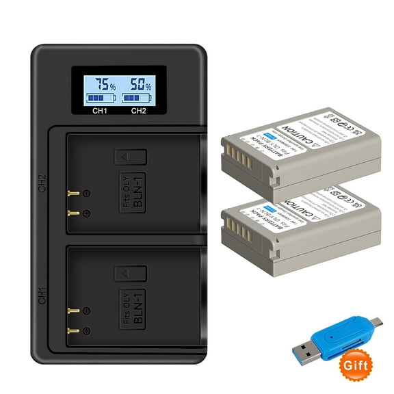 Digital Camera Battery Charger BLN-1 BLN 1 PS-BLN1 Battery with Dual USB charger for Olympus OM-D E-M1 E-M5 Mark II PEN-F E-P5 EM1 EM5 PENF EP5