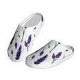 thumbnail image 2 of Daiia Lavender Flowers Print Women’s Fuzzy Slippers Memory Foam Lightweight House Shoes Cozy Loafer Flannel House Shoes-39/40, 2 of 7