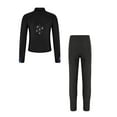 thumbnail image 2 of Miutii Kids Girls 2 Pieces Figure Skating Outfits Long Sleeve Zipper Jacket with Sparkly Pants Set Black 16, 2 of 9