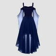 thumbnail image 4 of Tanghaowl Dresses For Women Plus Size Fashion Gothic Style Vintage Midi Dress Croset Long Flare Sleeve Irregular Length Dress Short Sleeve Chiffon Dress Size Gothic Clothing 3x, 4 of 5