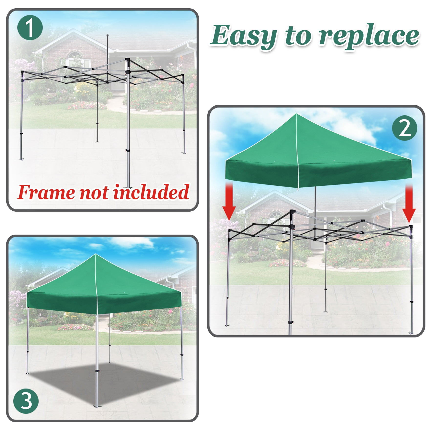 Sunrise Ez pop Up Instant Canopy 10'X10' Replacement Top Gazebo