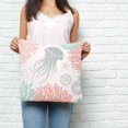 thumbnail image 3 of Throw Pillow Covers 20x20 Inch, Jellyfish Coastal Decorative Pillow Cases for Couch Sofa Bed, Teal Red Coral Starfish Cotton Linen Square Home Decor Pillowcases with Hidden Zipper, 3 of 7