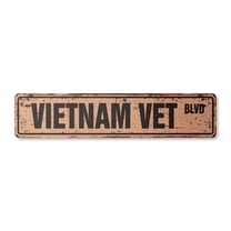 VIETNAM VET Vintage Plastic Street Sign veteran nam war pow 1960's | Indoor/Outdoor | 18" Wide