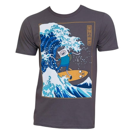 Men's Adventure Time Surfing The Great Wave Japanese (Best Time To Surf In Peru)