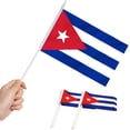 thumbnail image 1 of Anley Cuba Mini Flag 12 Pack - Hand Held Small Miniature Cuban Flags on Stick - 5x8 Inch with Solid Pole & Spear Top, 1 of 6