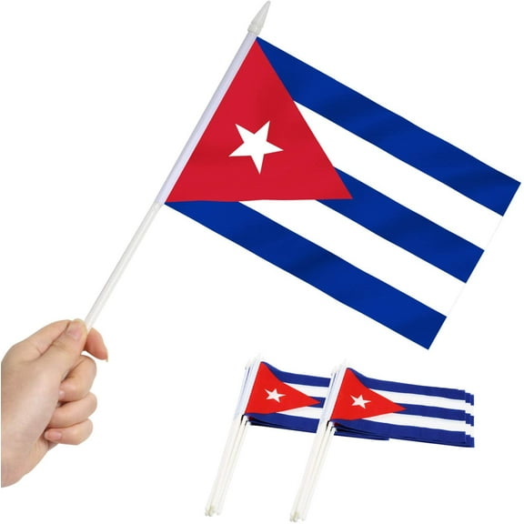 Anley Cuba Mini Flag 12 Pack - Hand Held Small Miniature Cuban Flags 5x8 Inch