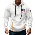 thumbnail image 2 of CFLVAEK Tactical Hoodies for Men USA Flag Graphic Quarter Zip Pullover Long Sleeve Workout Hiking Sweatshirts with Multiple Pockets White M, 2 of 4