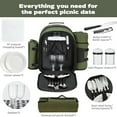 thumbnail image 2 of 22L Insulated Picnic Basket Leak Proof Picnic Backpack for 2, Green Camping Gifts, Cool Bridal Shower Gifts for Bride and Groom, Mr and Mrs, Anniversary Engagement Wedding for Newly Engaged Couples, 2 of 6