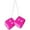Hot Pink, variant on QIHUA Car Colorful Plush Dice Automobiles Rear View Mirror Charms Hanging Decor(Color:White,Size:One Size)