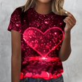 thumbnail image 1 of Fiudx Tops para Mujer Blusa de Manga Corta Estampada a La Moda para Mujer, Blusas Informales con Cuello Redondo, 1 of 4