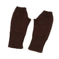 thumbnail image 3 of Women Gloves for Cold Weather Wrist Arm Warmer Solid Knitted Long Fingerless Mitten, 3 of 3