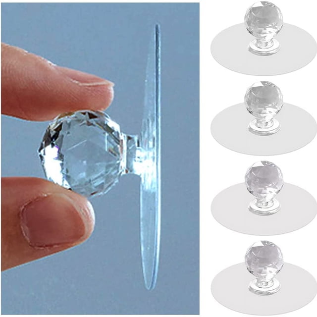 Tiradores transparentes para cajón de armario, tiradores con forma de cristal de diamante para armario, armario de cocina, tocador de baño, ventana de puerta de muebles, (10)