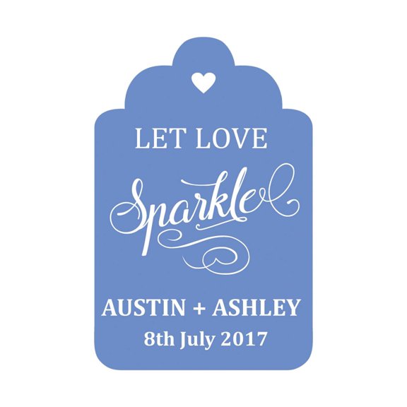 100 PCS Let Love Sparkle Customized Wedding Gift Paper Tags Personalized Wedding Favor Hang Tags