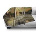 thumbnail image 3 of Fantasy Soft Flannel Fleece Blanket, Surreal Bridge Gateway with Ornaments Enchanted Woods Fairytale Land, Cozy Plush for Indoor and Outdoor Use, 60" x 80", White Pale Yellow Green, by Ambesonne, 3 of 6