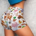 thumbnail image 4 of Xecao Animal Cartoon Style Print Workout Shorts for Women Soft Smooth Gym Yoga Scrunch Active Tennis Workout Running Shorts, 4 of 9