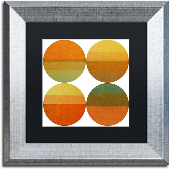 Trademark Fine Art "Four Suns" Canvas Art by Michelle Calkins, Black Matte, Silver Frame