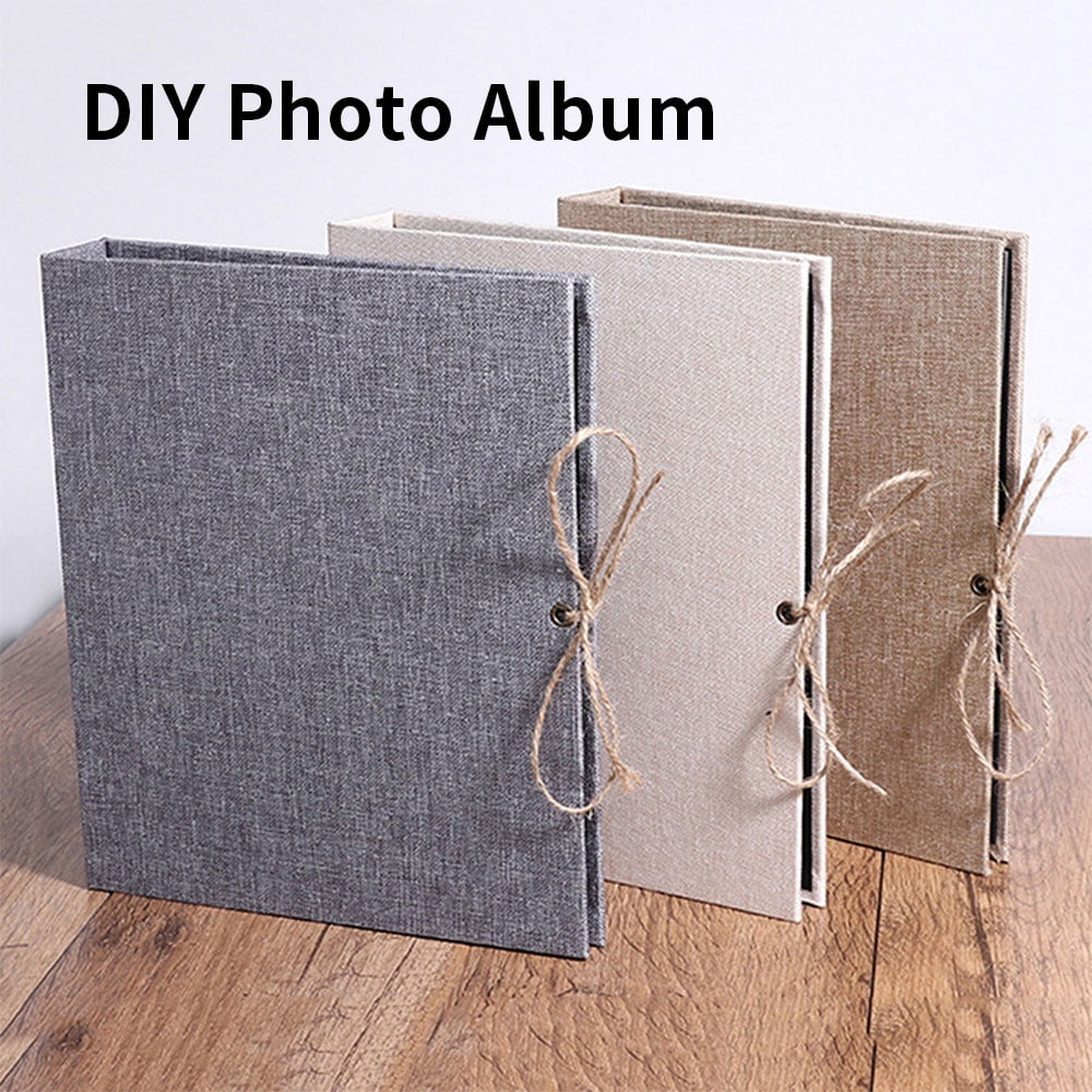 Extra Large Capacity Linen Picture Photo Album Memory Book DIY with Corners Stickers Pens for Family Wedding 4x6 5x7 Benjia Photo Album Self Adhesive Scrapbook Black, 25 Sheets//50 Pages