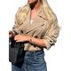thumbnail image 1 of Chaquetas para Mujer, Informales, Holgadas, Cómodas, Estilo Utilitario, con Botones y Solapa Grande, , para Mujer. Caqui S, 1 of 7