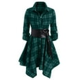 thumbnail image 3 of AXXD Shirt Dress for Women,Womens Dresses,Long Sleeve,Button,Belt,Plaid,Complimentary exquisite necklace, 3 of 4