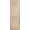 thumbnail image 3 of Ekena Millwork 12"W x 40"H Rustic Two Equal Louver Riverwood Faux Wood Shutters (Per Pair), Primed Tan, 3 of 12