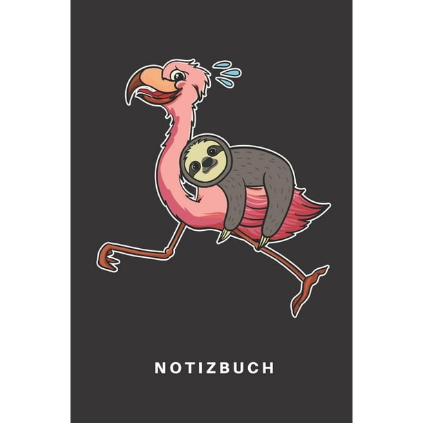 Notizbuch Notizbuch Notizheft Schreibbuch 110 Seiten Punkteraster Punkte Din A5 Faultier Faultiere Zoo Tierpfleger Tier Tiere Flamingo Vogel Pink Vogel Ornitologe Comic Lustig Humor Geschenk Paperback