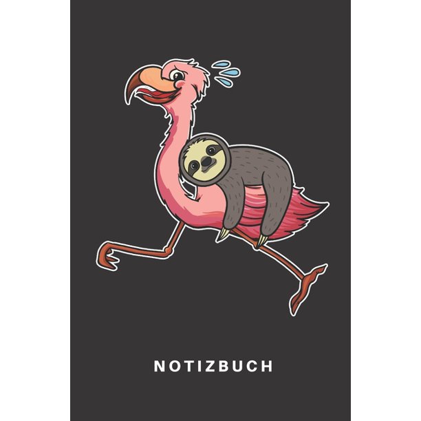 Notizbuch Notizbuch Notizheft Schreibbuch 110 Seiten Punkteraster Punkte Din A5 Faultier Faultiere Zoo Tierpfleger Tier Tiere Flamingo Vogel Pink Vogel Ornitologe Comic Lustig Humor Geschenk Paperback