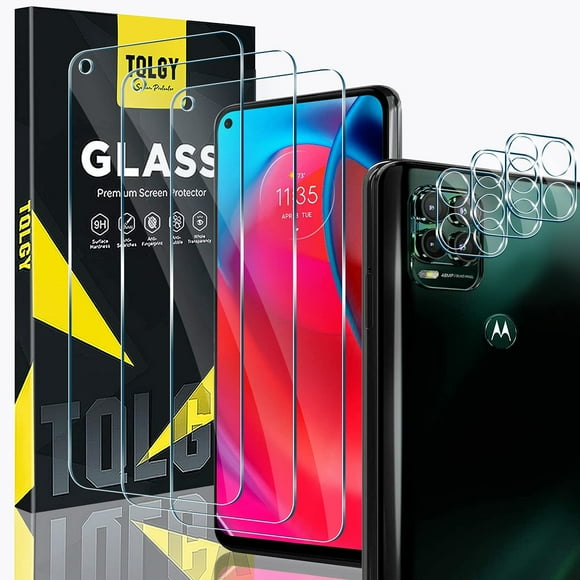 TQLGY 3 Pack Screen Protector for Motorola Moto G Stylus 5G 2021 with 3 Pack Camera Lens Protector, Tempered Glass, 9H Hardness - HD - Bubble Free - Anti-Scratch - Easy Installation