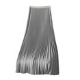 thumbnail image 2 of LEEYNEER Clearance Christmas Skirt Dress Women‘s Plain Satin Pleated Large Versatile, 2 of 6
