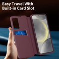 thumbnail image 4 of ShellTech Wallet Case for Samsung Galaxy S25 Ultra,Window View Card Holder Slot Leather Smart Case Shockproof No-flip Answering Cover for Galaxy S25 Ultra,Red, 4 of 8