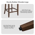 thumbnail image 4 of VKNOW 26" Upholstered Counter Height Bar Stools Set of 2, Wood Legs with Footrest, Cutout Back for Kitchen Island, Dining Room, Home Bar,Beige, 4 of 8