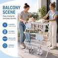 thumbnail image 3 of Enogets Expandable Clothes Drying Rack, Foldable & Collapsible Steel Laundry Drying Racks, White, 3 of 9