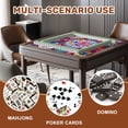 thumbnail image 5 of Mahjong Mat 31.5" x 31.5" Floral Decorative Ceramic Plates Teacups Vibrant Pink Non-Slip Noise Reduction American Mahjong Tiles Table Cover for Dominoes Poker Card Board Games Gift, 5 of 8