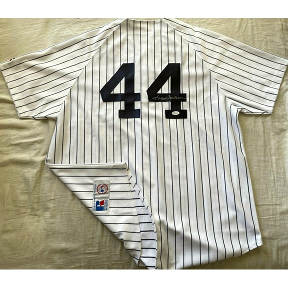 Reggie Jackson autographed New York Yankees Russell Athletic white jersey JSA Witness