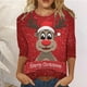 thumbnail image 1 of Ichuanyi liquidación de la moda femenina de la moda holgada 3/4 mangas blusa redonda de cuello redondo ICHUANYI WER202308212175, 1 of 4