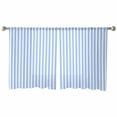 thumbnail image 2 of Blue White Stripe Semi Sheer Curtains 45 Inch Length 2 Panels Set, Modern Minimalist Geometric Striped Sheer Kitchen Curtain Privacy Voile Window Curtain for Living Room Bedroom Rod Pocket Drapes, 2 of 7