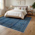thumbnail image 3 of ODIKA 6'x9' Washable Area Rug Solid Boho Design With Subtle Diamond Border And Accent Motifs for Family Room, Living Room, Master Bedroom, Non-Slip, Easy Care, 3 of 7