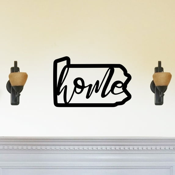 Pennsylvania Home State Silhouette Solid Steel Home Decor Decorative Accent Metal Art Wall Sign