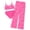 Hot Pink Geometric, variant on Girls 3-Piece Swimsuit Set - Tropical Leaf Bikini Adjustable Straps Beach Pants Pants Swimwear Size 12