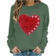 thumbnail image 4 of Womens Valentines Sweatshirts Love Heart Printed Shirts Loose Long Sleeve Round Neck Blouses Valentine's Day Sweater Pullover Tops Plus Size, 4 of 5