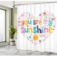 thumbnail image 5 of Ambesonne Cartoon Shower Curtain, Words with Heart Shapes, 69"Wx75"L, Multicolor, 5 of 5