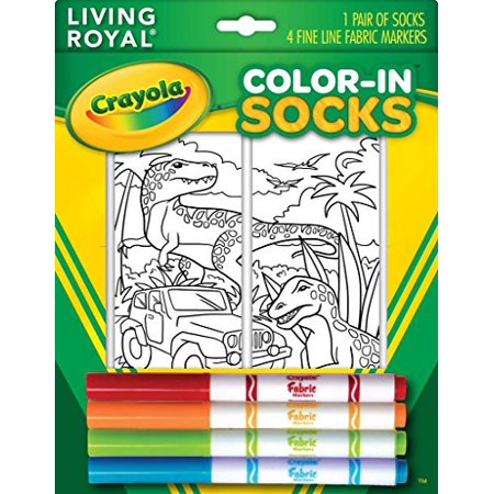 .com: Living Royal Crayola Kid's Color-in Socks - Includes 1