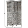thumbnail image 3 of DecMode 48" x 67" Gray Wood Distressed Shutter Top 3 Panel Room Divider Screen with Brown Accents, 1-Piece, 3 of 9